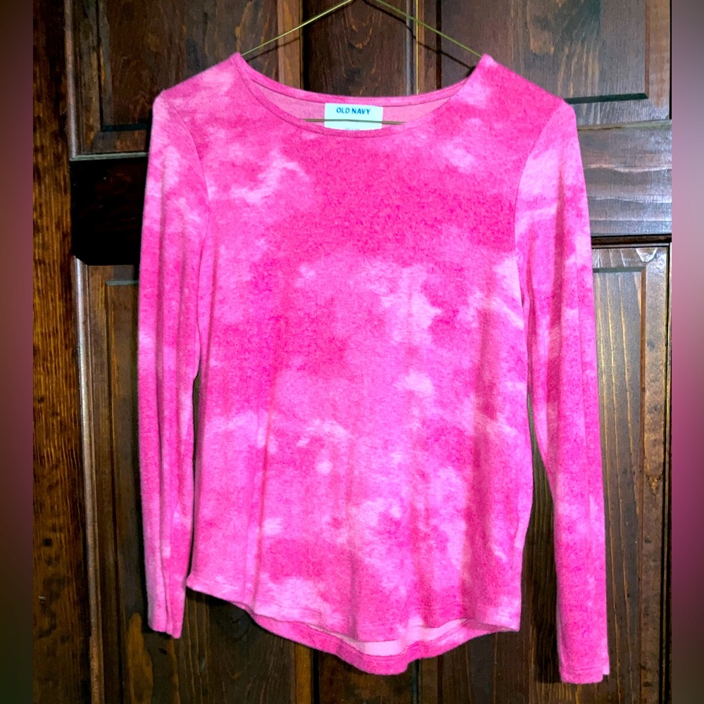 Old Navy Pink tye dye long sleeve shirt size 10/12 girls